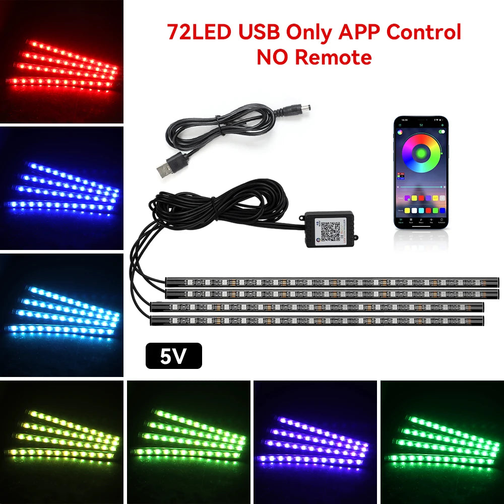 Kit LED RGB Ambiental – Tiras Piso, Sincronía Musical
