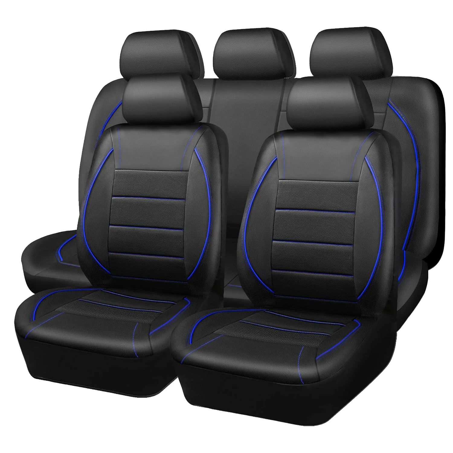 Universal Red Leather Waterproof 5-Seat Car Cover